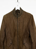 Giacca in pelle scamosciata marrone (26g226) - S