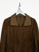 Giacca in pelle scamosciata marrone (26g227) - M
