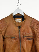Giacca in pelle Redskins arancione biker (26g239) - S