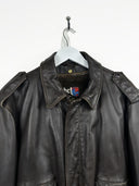 Giacca in pelle Schott marrone scuro (26g241) - 46/L