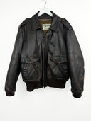 Giacca in pelle Schott marrone con imbottitura di piuma (26g242) - M