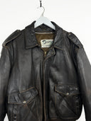 Giacca in pelle Schott marrone con imbottitura di piuma (26g242) - M