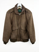 Giacca bomber in pelle aviator marrone 90s (26g245) - M