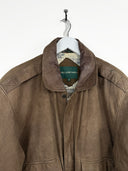 Giacca bomber in pelle aviator marrone 90s (26g245) - M