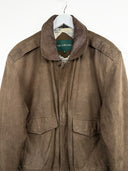 Giacca bomber in pelle aviator marrone 90s (26g245) - M