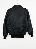 Giacca bomber in pelle aviator nero slim (26g246) - S/XS