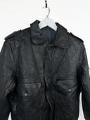 Giacca bomber in pelle aviator nero slim (26g246) - S/XS
