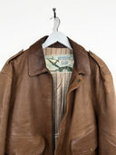 Giacca bomber in pelle aviatore cammello (26g247) - M