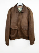 Giacca bomber in pelle aviatore cammello (26g247) - M