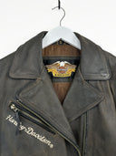 Giacca chiodo in pelle Harley Davidson marrone 90s (26g248) - M