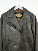 Giacca chiodo in pelle Harley Davidson marrone 90s (26g248) - M
