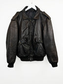 Giacca bomber in pelle aviator marrone scuro (26g249) - L