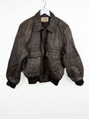 Giacca bomber in pelle Lee Trevor marrone 80s (26g250) - M