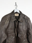Giacca bomber in pelle Lee Trevor marrone 80s (26g250) - M