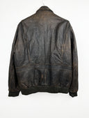 Giacca bomber in pelle aviator marrone (26g251) - XL