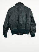 Giacca bomber in pelle verde donna (26g252) - S