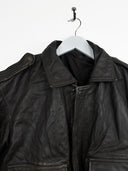 Giacca bomber in pelle aviator marrone 70s (26g253) - M