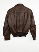 Giacca in pelle marrone cammello (26g254) - S