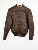 Giacca in pelle marrone cammello (26g254) - S