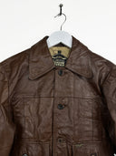 Giacca in pelle marrone cammello (26g254) - S