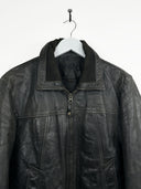 Giacca bomber in pelle Redskins nera (26g256) - XL-L