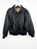 Giacca bomber in pelle nero aviator (26g258) - L