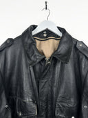 Giacca bomber in pelle nero aviator (26g258) - L