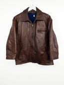 Giacca in pelle marronemaniche 3/4 (26g269) - S/M
