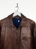 Giacca in pelle marronemaniche 3/4 (26g269) - S/M
