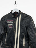 Giacca in pelle Bomb Boogie marrone biker donna cropped (26g270) - S/M