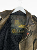 Giacca chiodo in pelle "Ugly Boy" 80s marrone (26g283) - M/L