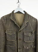 Giacca blazer marrone in cotone invecchiato (26g302) - M