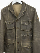 Giacca blazer marrone in cotone invecchiato (26g302) - M