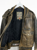 Giacca in pelle Energie marrone anni 90 rara (26g305) - M