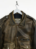 Giacca in pelle Energie marrone anni 90 rara (26g305) - M