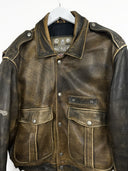 Giacca in pelle Energie marrone anni 90 rara (26g305) - M