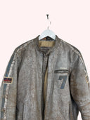 Giacca in pelle argento Chevignon biker 00s (26g307) - M