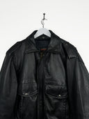 Giacca in pelle nera aviator Bomb Boogie (26g30) - M