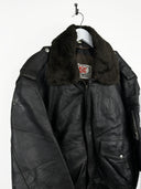 Giacca bomber in pelle marrone aviator 90s (26g313) - XL