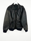 Bomber in pelle marrone 90s (26g314) - L
