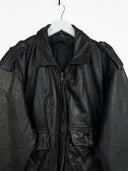 Bomber in pelle marrone 90s (26g314) - L
