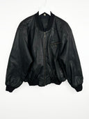 Giacca in pelle nera 90s (26g315) - M/L