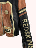 Giacca in pelle Redskins biker da moto arancio nera (26g317) - S/M