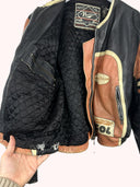 Giacca in pelle Redskins biker da moto arancio nera (26g317) - S/M