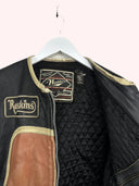 Giacca in pelle Redskins biker da moto arancio nera (26g317) - S/M