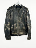 Giacca in pelle Schott marrone biker (26g318) - L
