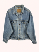 Giacca Levi's in jeans blu anni 80 (26g327) - L