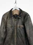 Giacca in pelle marrone faded 90s (26g32) - M