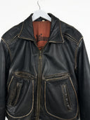 Giacca in pelle Bomb Boogie nera 90s (26g336) - L