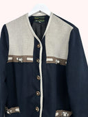 Giacca camicia blu in lino donna (26g337) - M